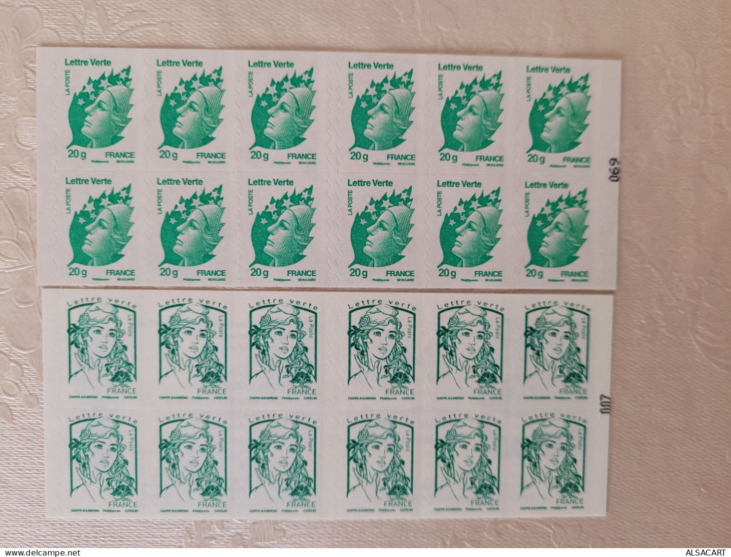 2 Carnets  Lettre Verte , Pour Collection Ou Affranchissement , Sous Faciale  , 24 Timbres - Modern : 1959-…