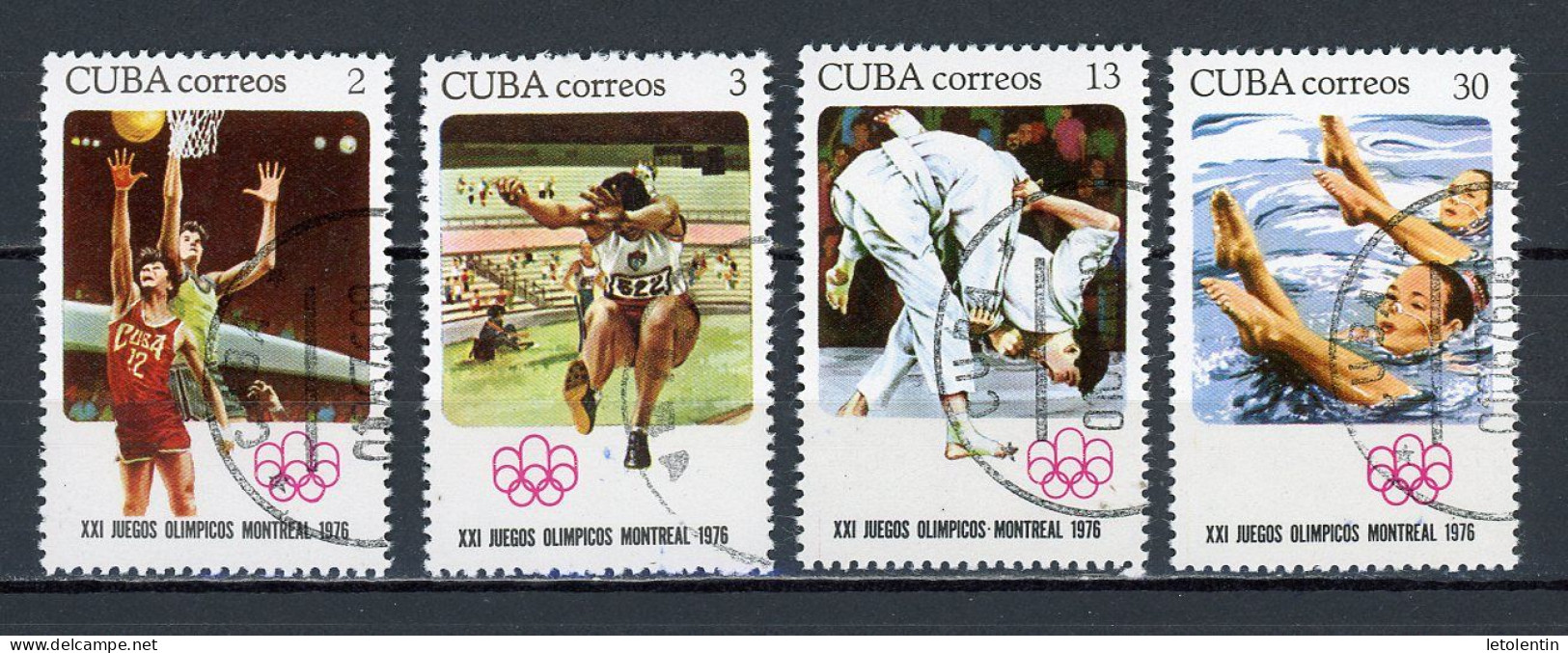 CUBA -  JO DE MONTREAL  N°Yt 1931+1932+1935+1936 Obli. - Used Stamps