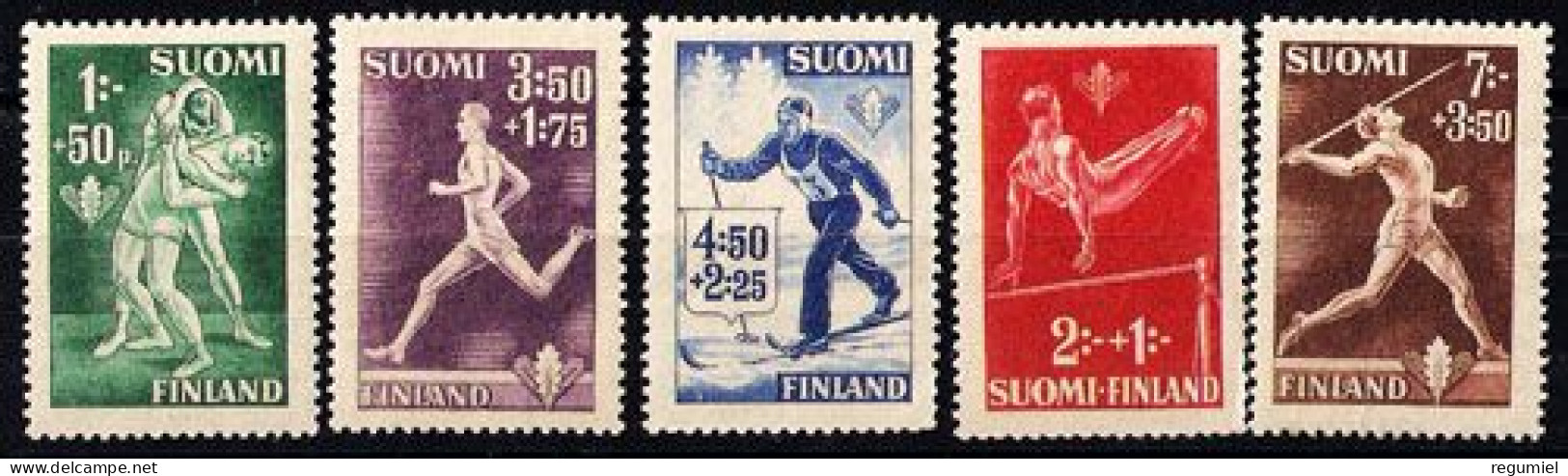 Finlandia 0282/286 (*) Sin Goma. 1945 - Unused Stamps