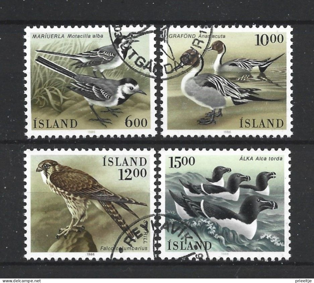 Iceland 1986 Birds Y.T. 597/600 (0) - Used Stamps