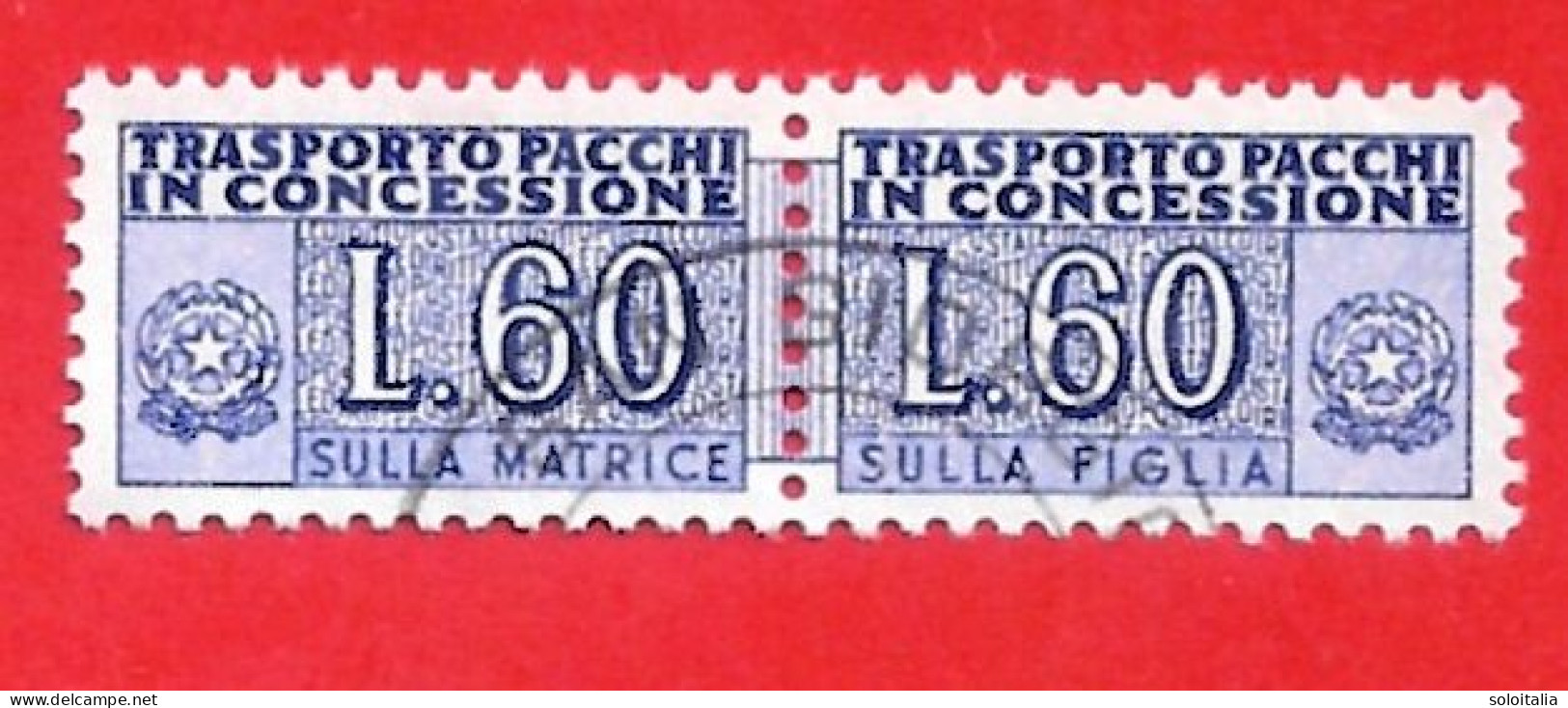 1946/81 (7) Pacchi In Concessione Filigrana Stelle L Lire 60 - Usato - Concessiepaketten