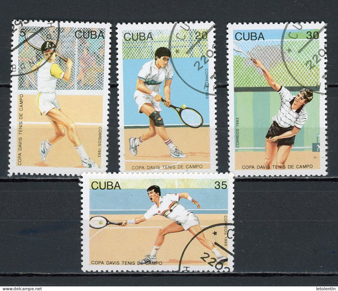 CUBA -  TENNIS  N°Yt 3282+3283+3284+3285 Obli. - Used Stamps