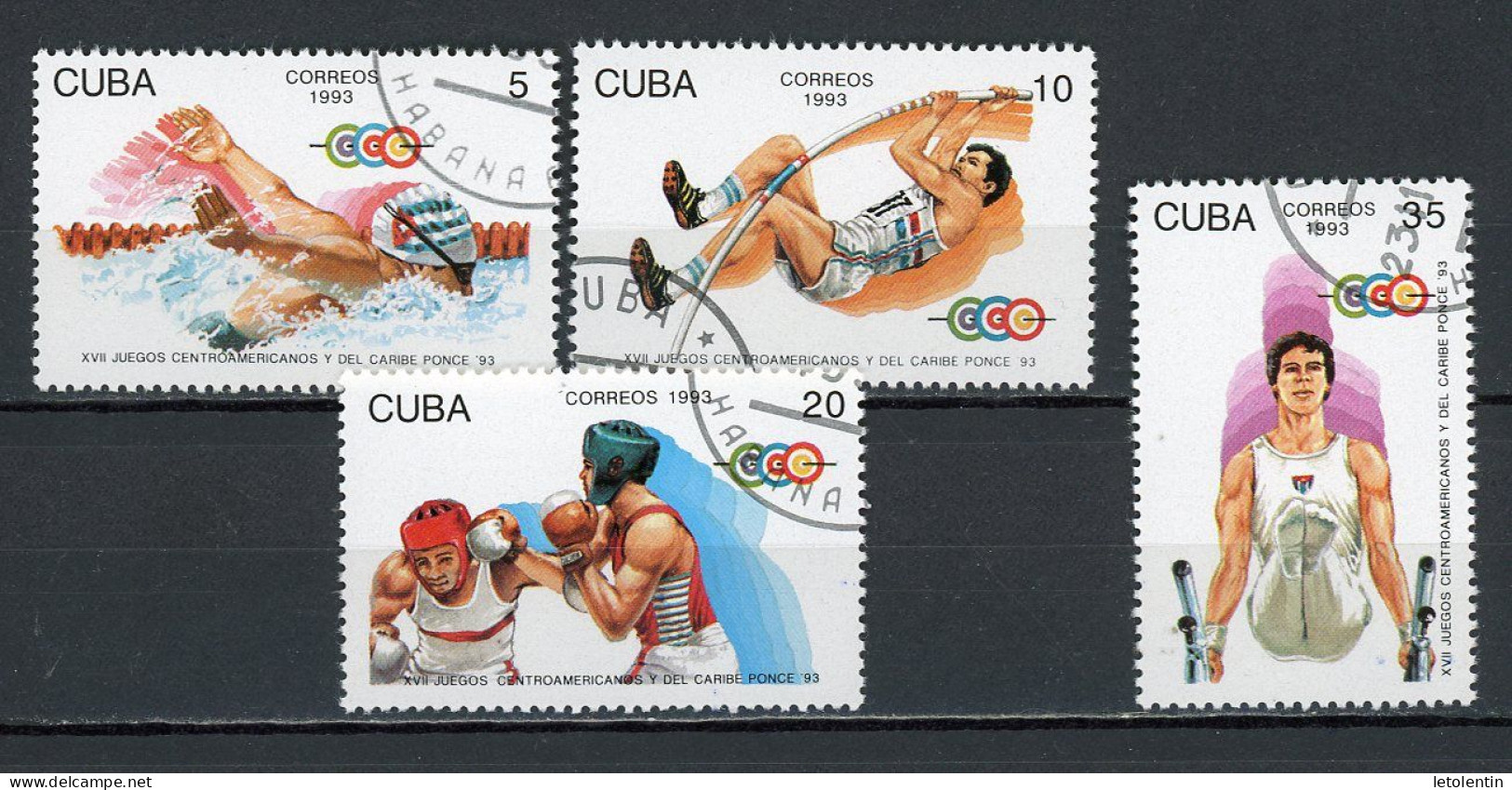 CUBA -  JEUX LATINOS  N°Yt 3339+3340+3341+3342 Obli. - Used Stamps