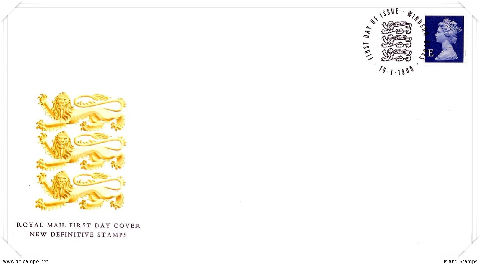 1999 'E' NVI Definitive Stamp Windsor PM (2) Unaddressed FDC Tt - 1991-2000 Em. Décimales