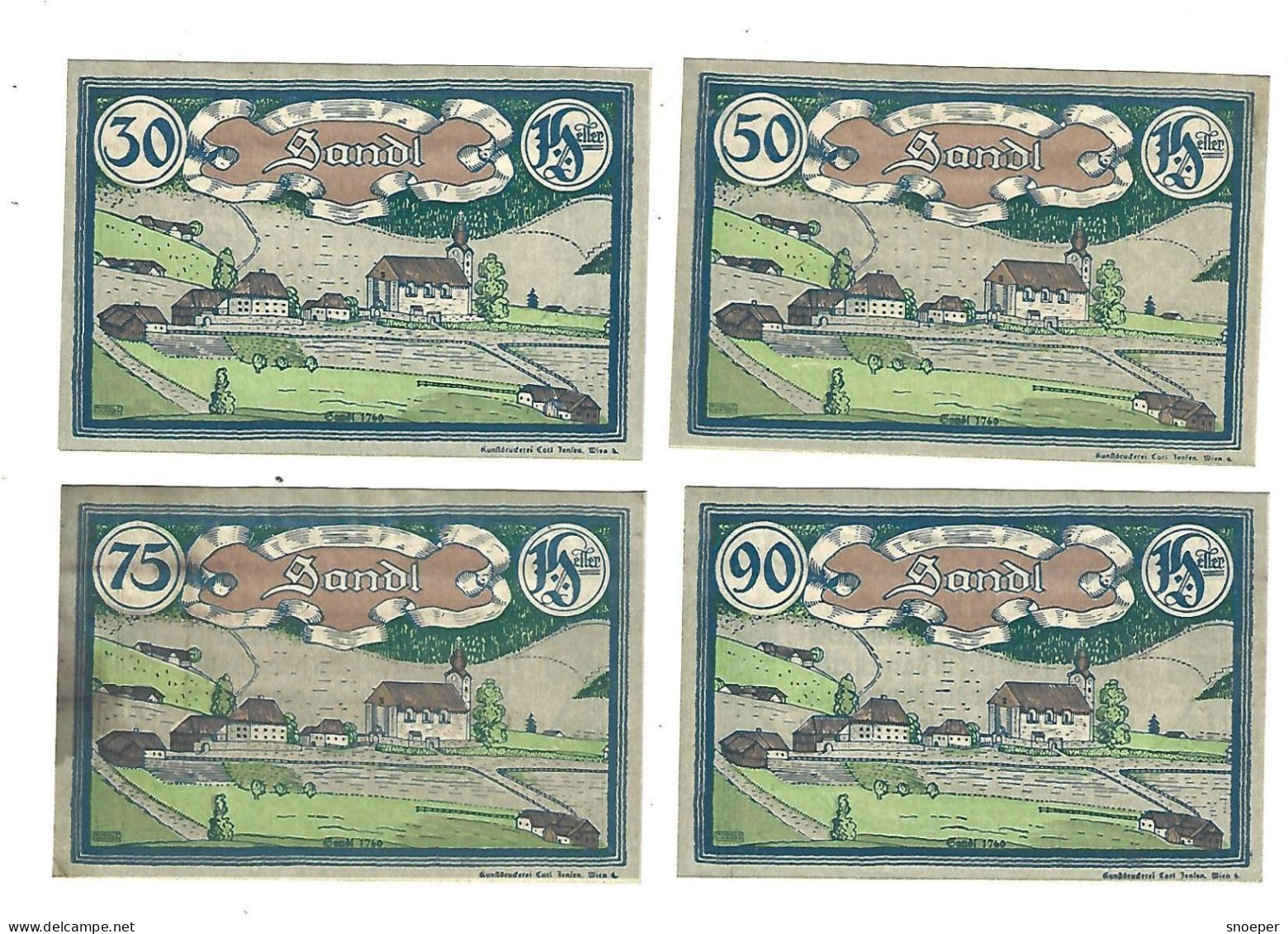 **notgeld   Austria Sandl Serie Compleet 874/6a  Cat Val 12 Euro - Austria