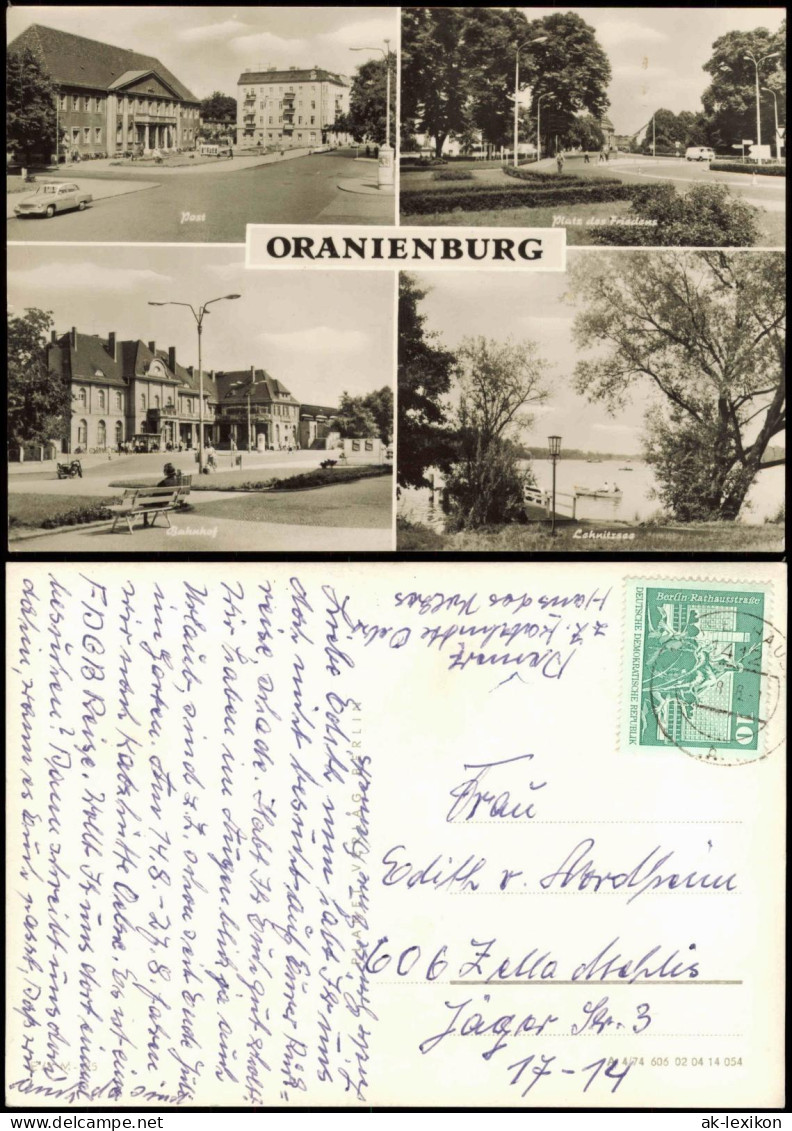 Oranienburg DDR Mehrbild-AK Mit Post, Bahnhof, Lehnitzsee 1978 - Oranienburg