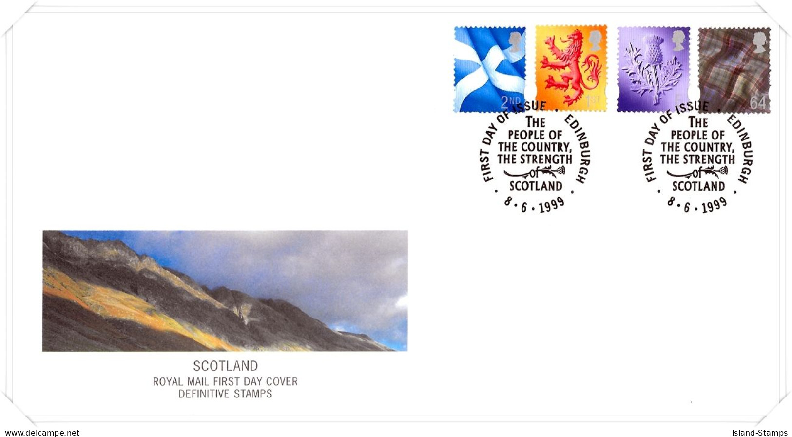 1999 FDC Scotland Regional Pictorial With Edinburgh Postmark (2) Unaddressed FDC Tt - 1991-00 Ediciones Decimales