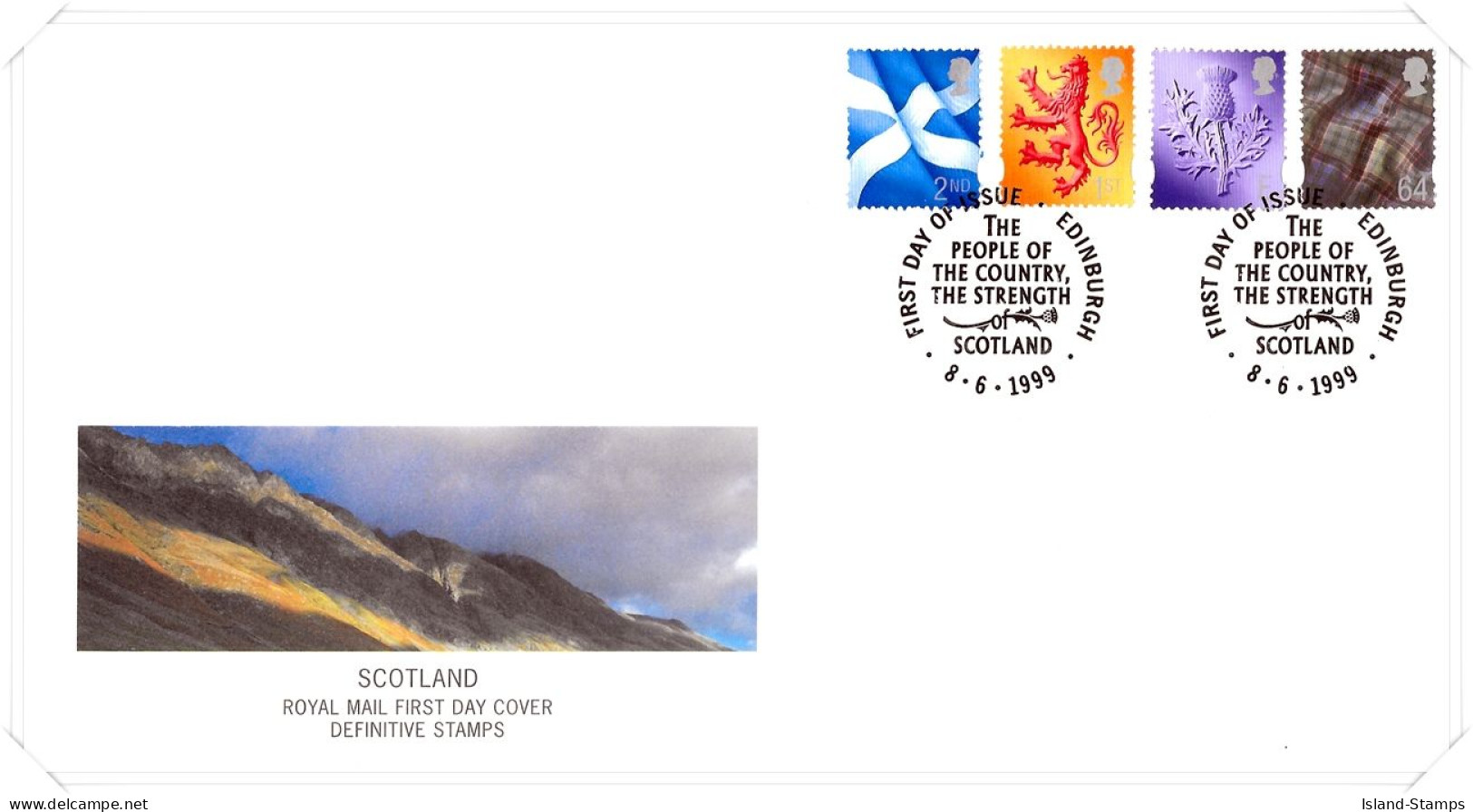 1999 FDC Scotland Regional Pictorial With Edinburgh Postmark Unaddressed FDC Tt - 1991-2000 Em. Décimales