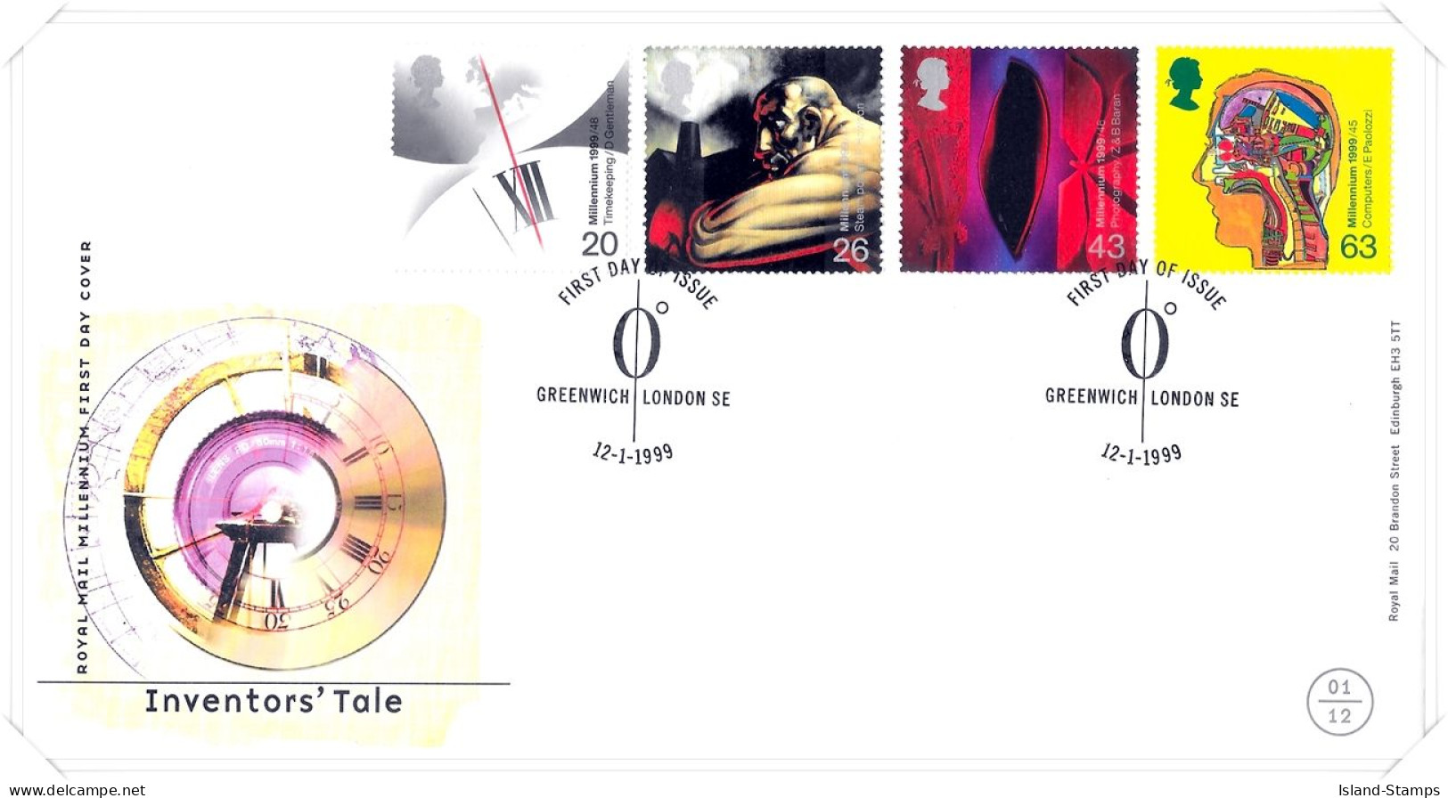 1999 Inventors Tale Unaddressed FDC Tt - 1991-2000 Dezimalausgaben