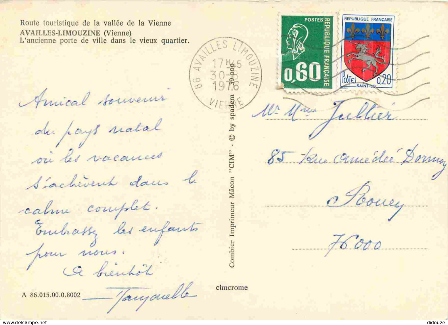 86 - Availles Limouzine - L'ancienne Porte De Ville Dans Le Vieux Quartier - CPM - Voir Scans Recto-Verso - Availles Limouzine