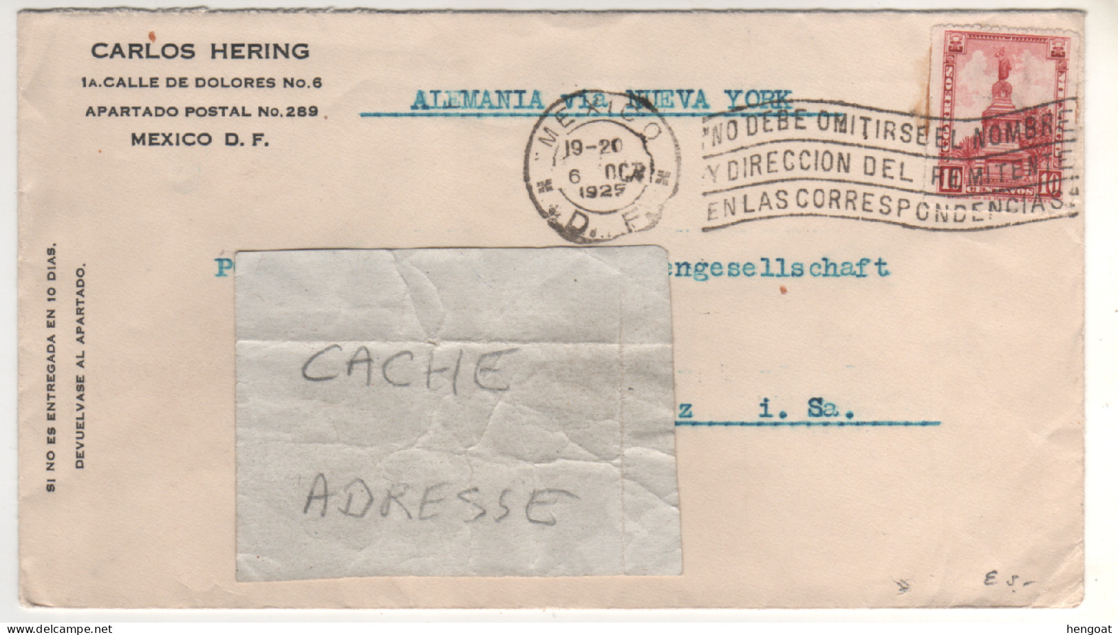 Timbre , Stamp " Statue " Sur Lettre , Cover , Mail  Du 06/10/25 - Mexico