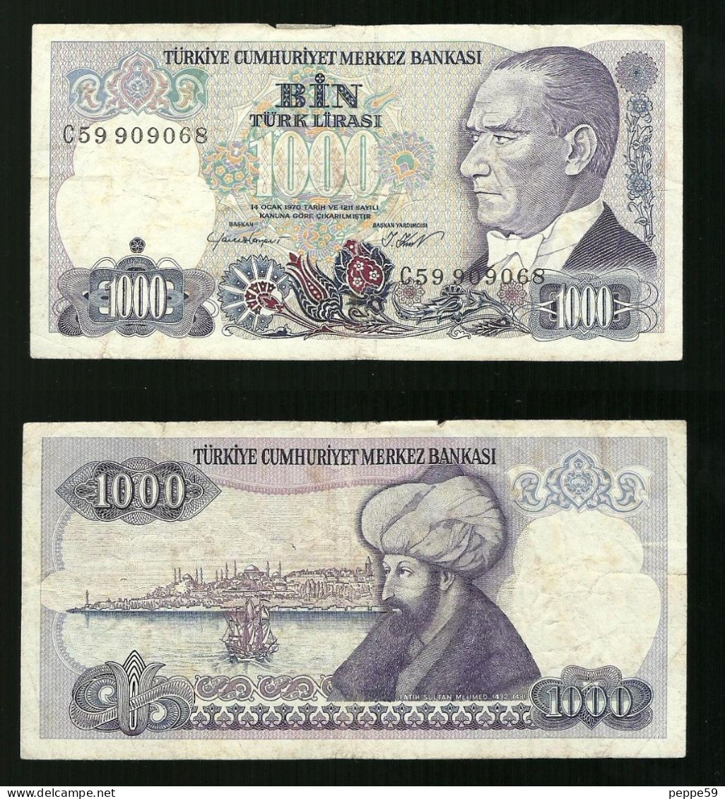 Turchia - 1000 Lirasi 1970 -  Circolata   Pick. 196 - Turquie