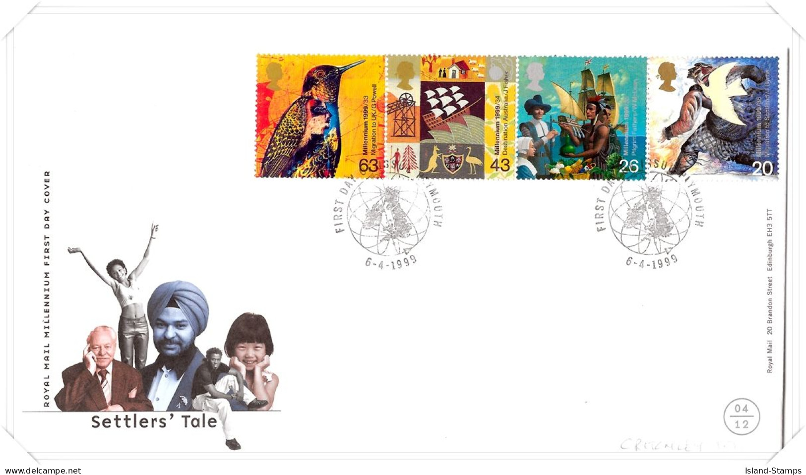 1999 Settlers Tale Unaddressed Unaddressed FDC Tt - 1991-2000 Em. Décimales