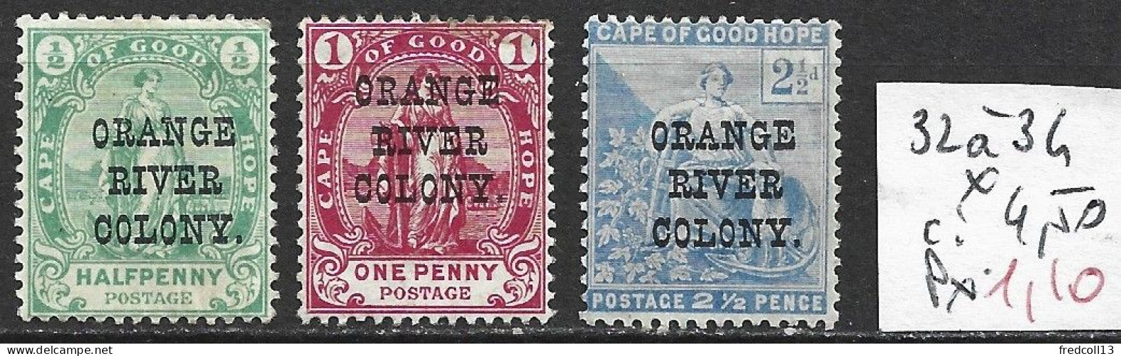 ORANGE 32 à 34 * Côte 4.50 € - Orange Free State (1868-1909)