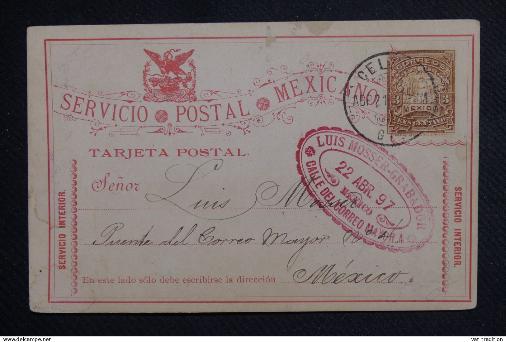 MEXIQUE - Entier Postal De Calle Del Correo Mayor Pour Mexico En 1897 - L 150153 - Mexico