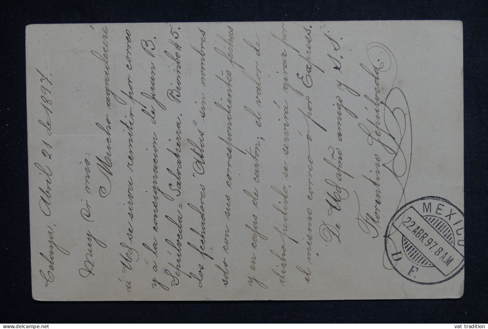 MEXIQUE - Entier Postal De Calle Del Correo Mayor Pour Mexico En 1897 - L 150153 - Mexico