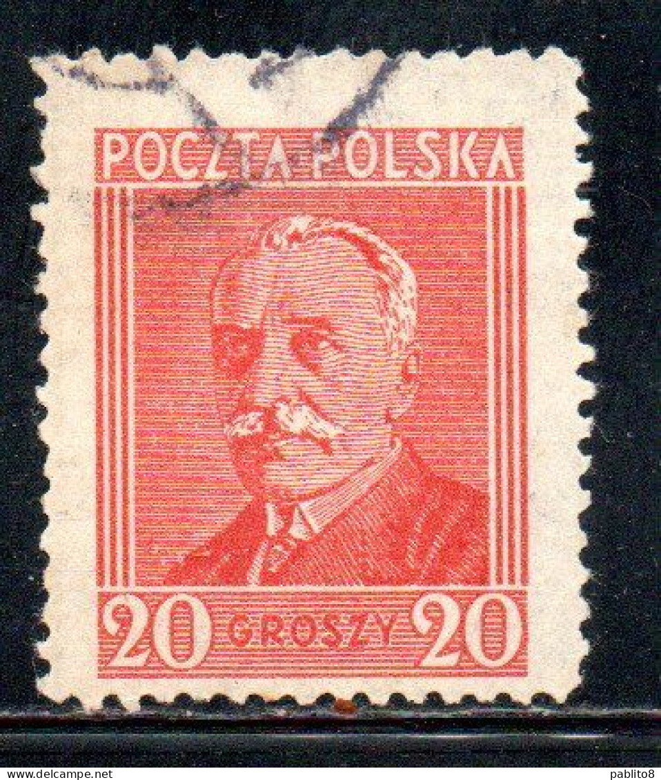 POLONIA POLAND POLSKA 1928 PRESIDENT IGNACY MOSCICKI PRESIDENTE 20g USATO USED OBLITERE' - Used Stamps