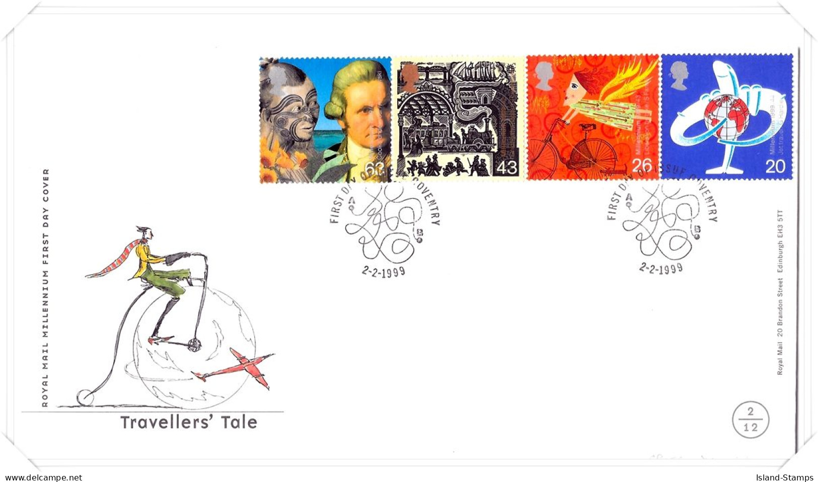 1999 Travellers Tale Unaddressed FDC Tt - 1991-2000 Dezimalausgaben