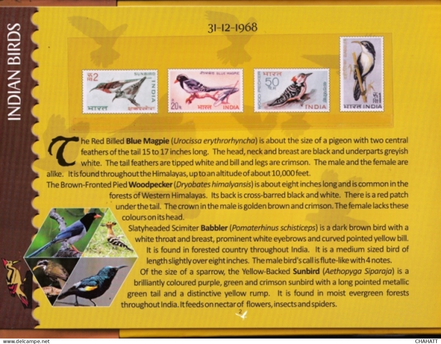 BIRDS OF INDIA- STAMP ALBUM- BEAUTIFULLY CURATED STAMP ALBUM WITH SPACE FOR STAMPS- ILLUSTRATED-BX4-36 - Fauna