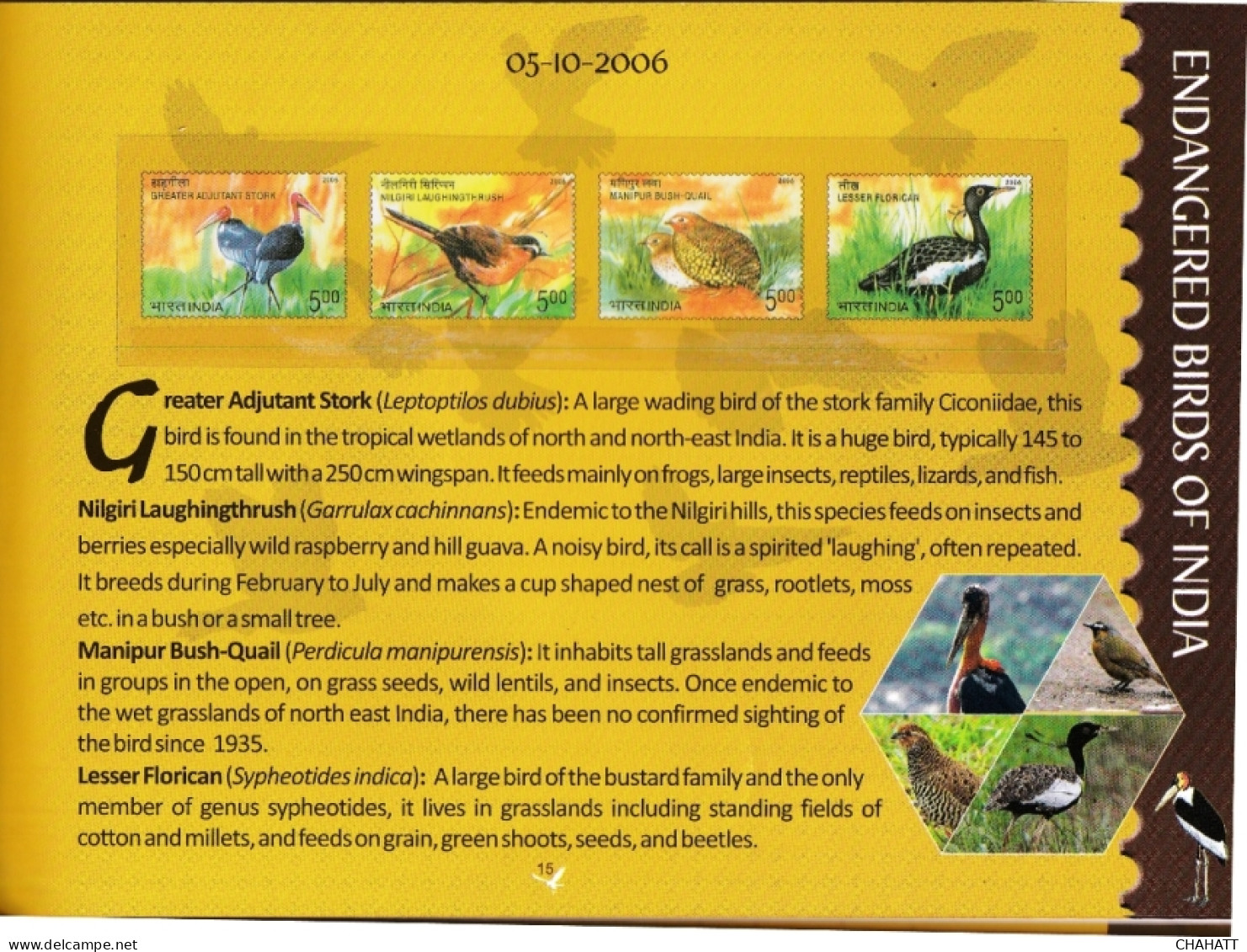 BIRDS OF INDIA- STAMP ALBUM- BEAUTIFULLY CURATED STAMP ALBUM WITH SPACE FOR STAMPS- ILLUSTRATED-BX4-36