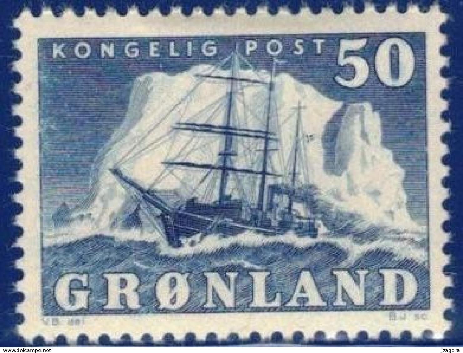 GREENLAND GRÖNLAND GROENLAND 1950 Mi 34 MH  (*) Arktisschiff Navire Arctique Arctic Ship Schiff "Gustav Holm" - Unused Stamps