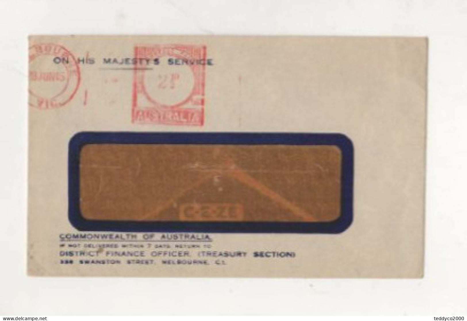 AUSTRALIA 2 1/2D "ON HIS MAJESTY SERVICE" 28 JUN '45 - Lettres & Documents