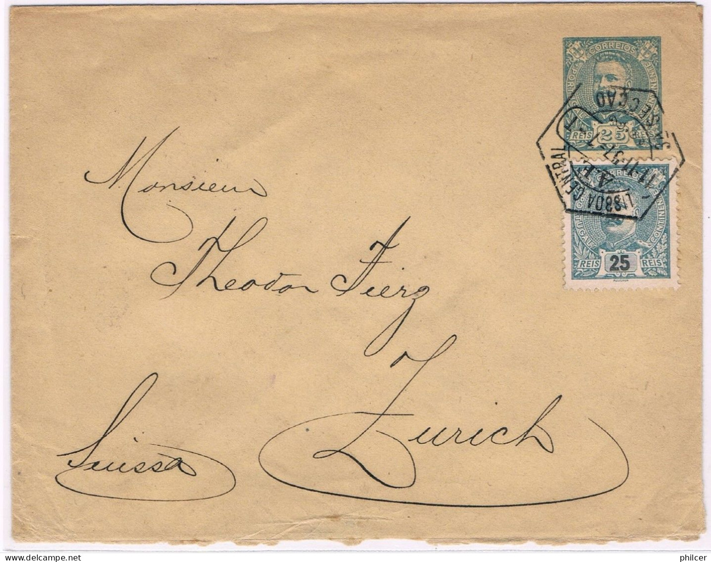 Portugal, 1902, Lisboa-Zurich - Storia Postale