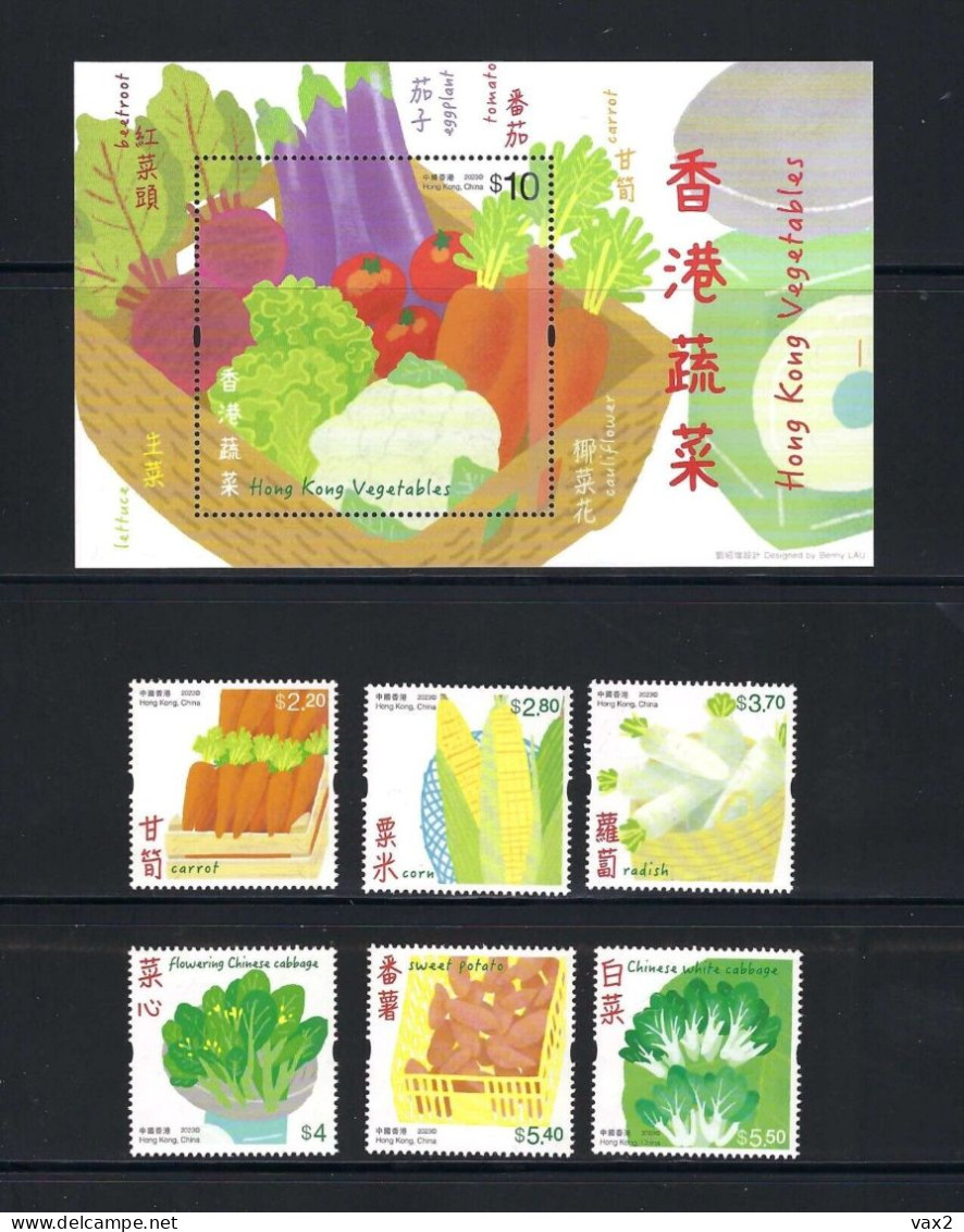 Hong Kong 2023-10 Vegetables Set+M/S MNH Vegetable Food - Nuevos