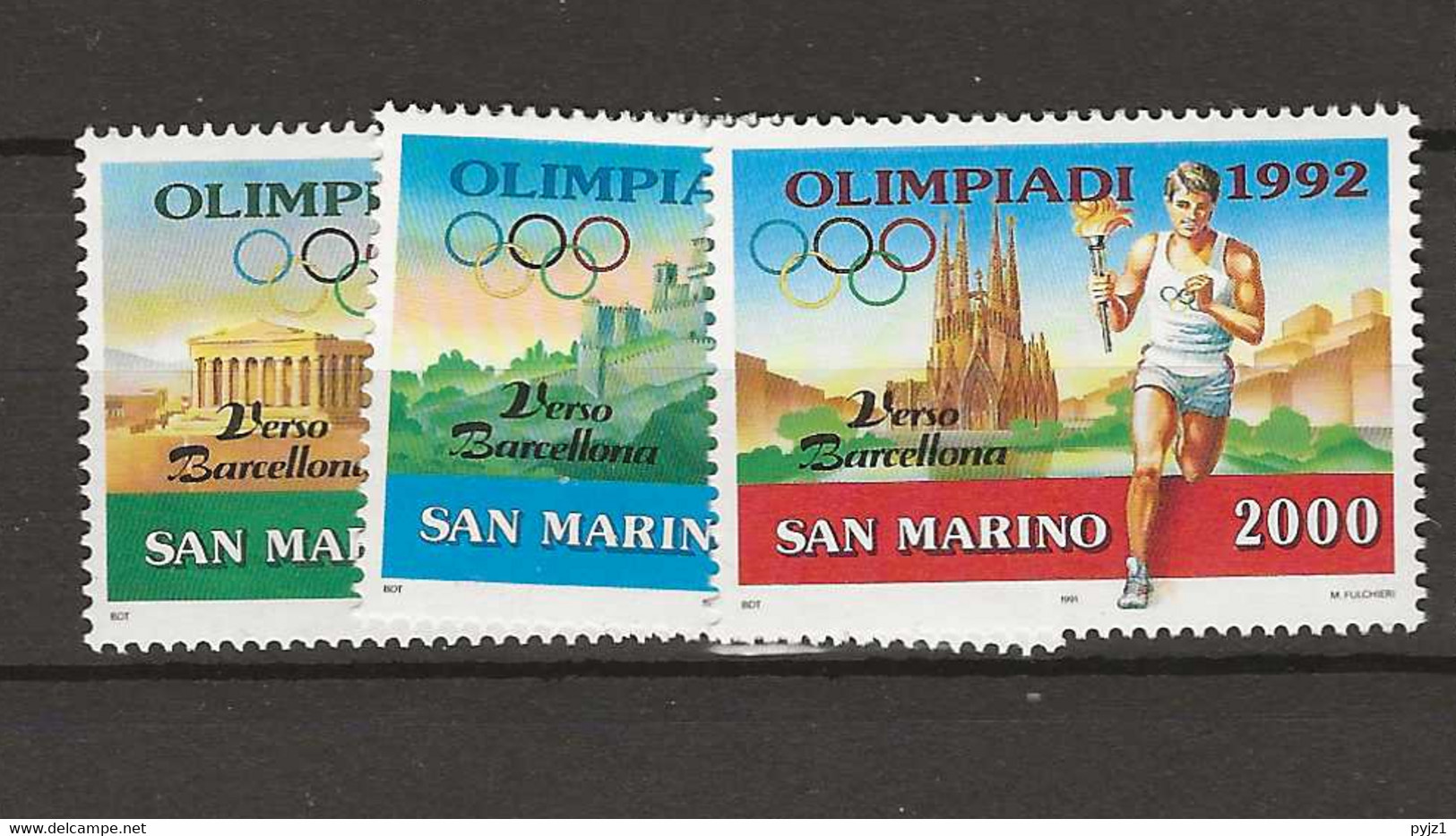 1991 MNH San Marino, Mi 1474-76 Postfris** - Nuovi