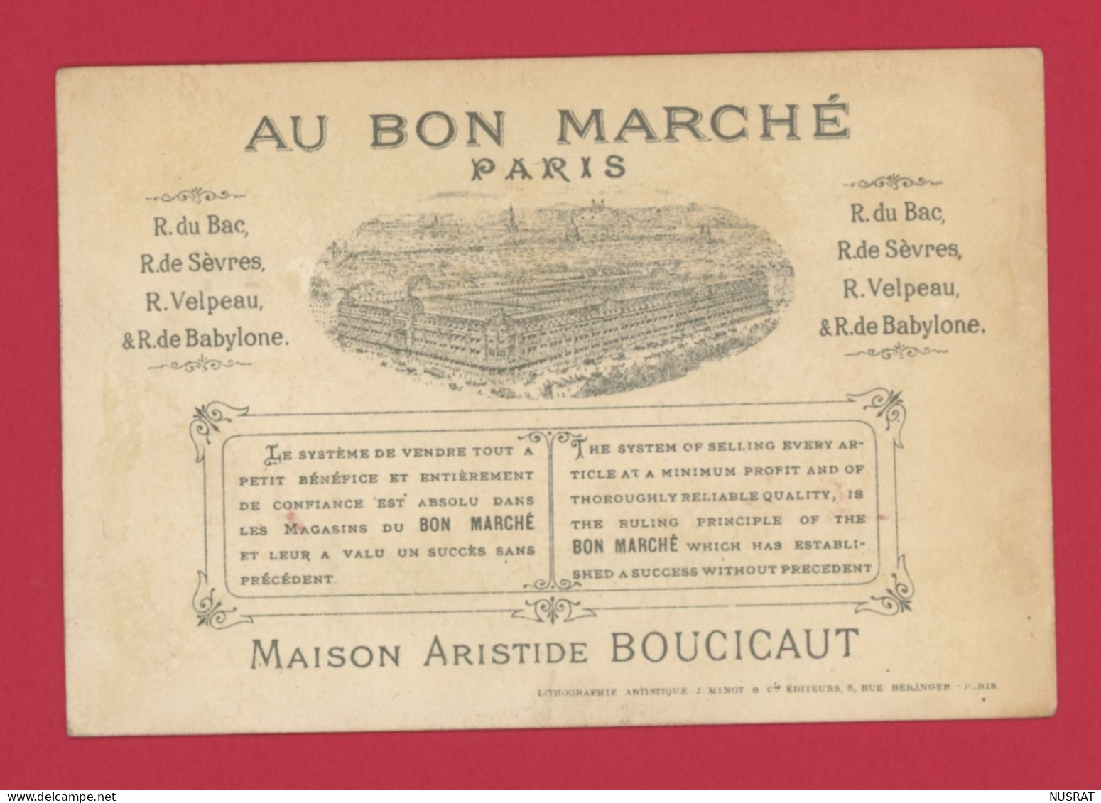 Au Bon Marché, Chromo Lith. J. Minot, Les Jouets, Personnages, L'épicerie - Au Bon Marché