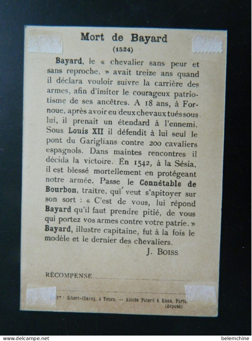 CHROMO     MORT DE BAYARD          ( 12   X  8,5  Cms) - Artis Historia