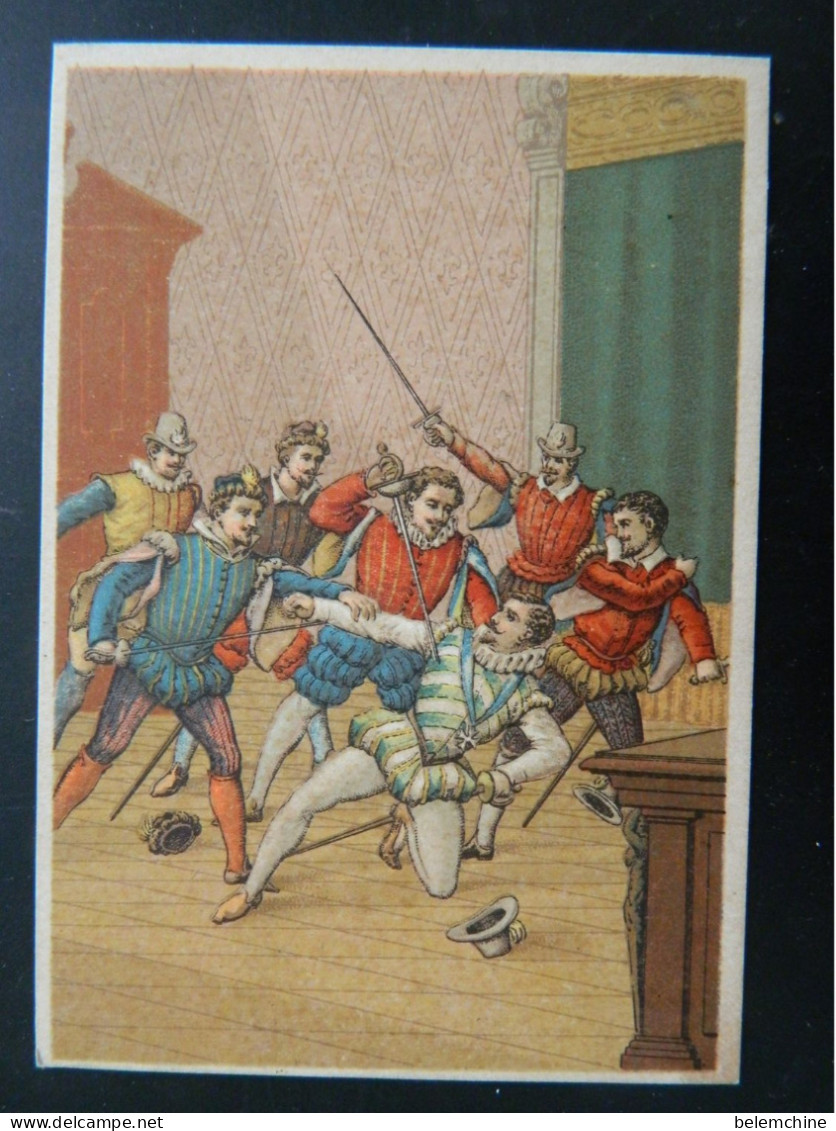 CHROMO     ASSASSINAT DE HENRI DE GUISE          ( 12   X  8,5  Cms) - Artis Historia