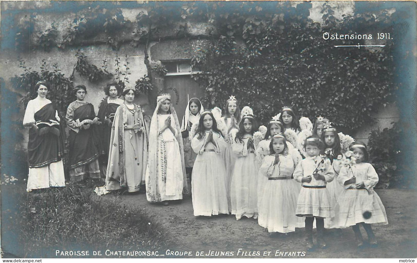 PAROISSE DE CHATEAUPONSAC - Groupe De Jeunes Filles Et Enfants., Ostensions 1911 - Chateauponsac