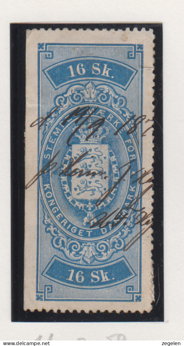 Denemarken Fiskale Zegel Cat. J.Barefoot Stempelmaerke 11 Links Ongetand - Revenue Stamps