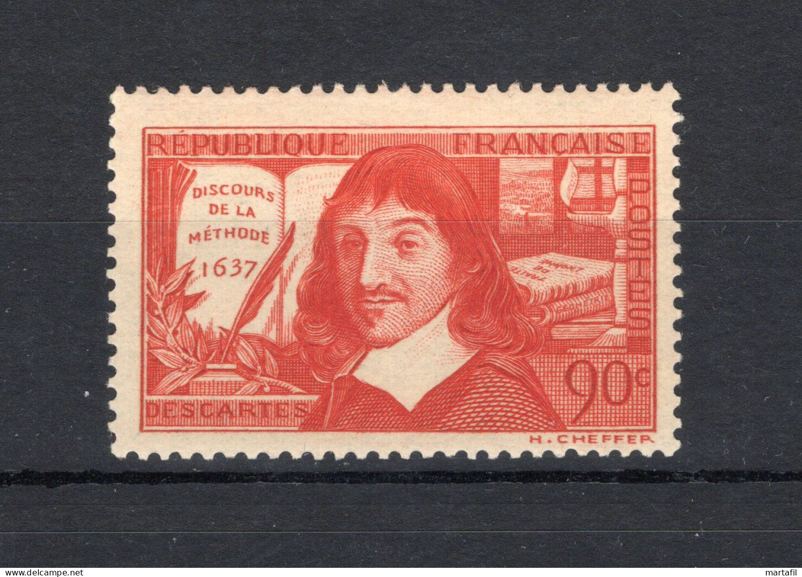 1937 FRANCIA France N.342 MNH ** Discorso Del Metodo, "De La" - Unused Stamps