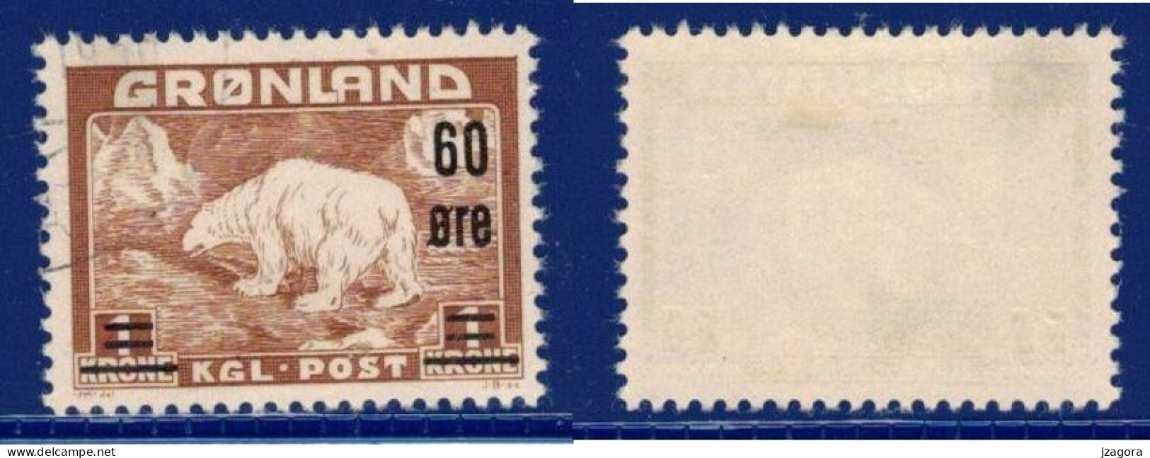 GREENLAND GRÖNLAND GROENLAND 1956 Mi 38 MH  (*) ICE BEAR EISBÄR OURS POLAIRE AUFDRUCK OVERPRINT IMPRIMER - Ongebruikt