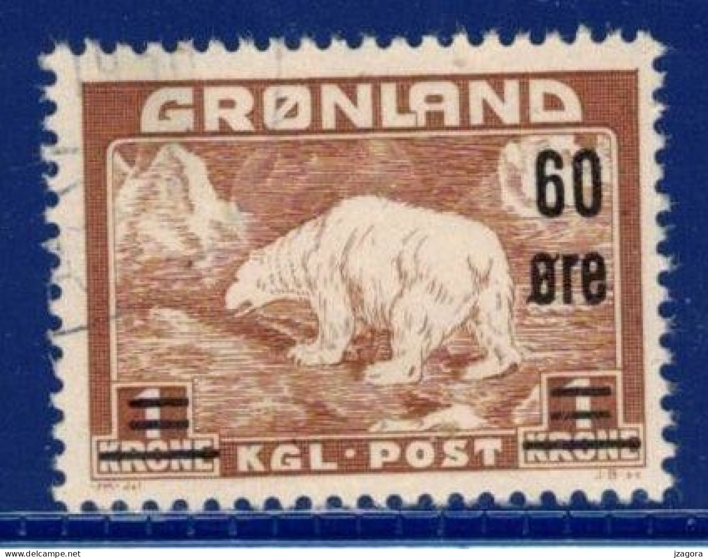 GREENLAND GRÖNLAND GROENLAND 1956 Mi 38 MH  (*) ICE BEAR EISBÄR OURS POLAIRE AUFDRUCK OVERPRINT IMPRIMER - Ungebraucht