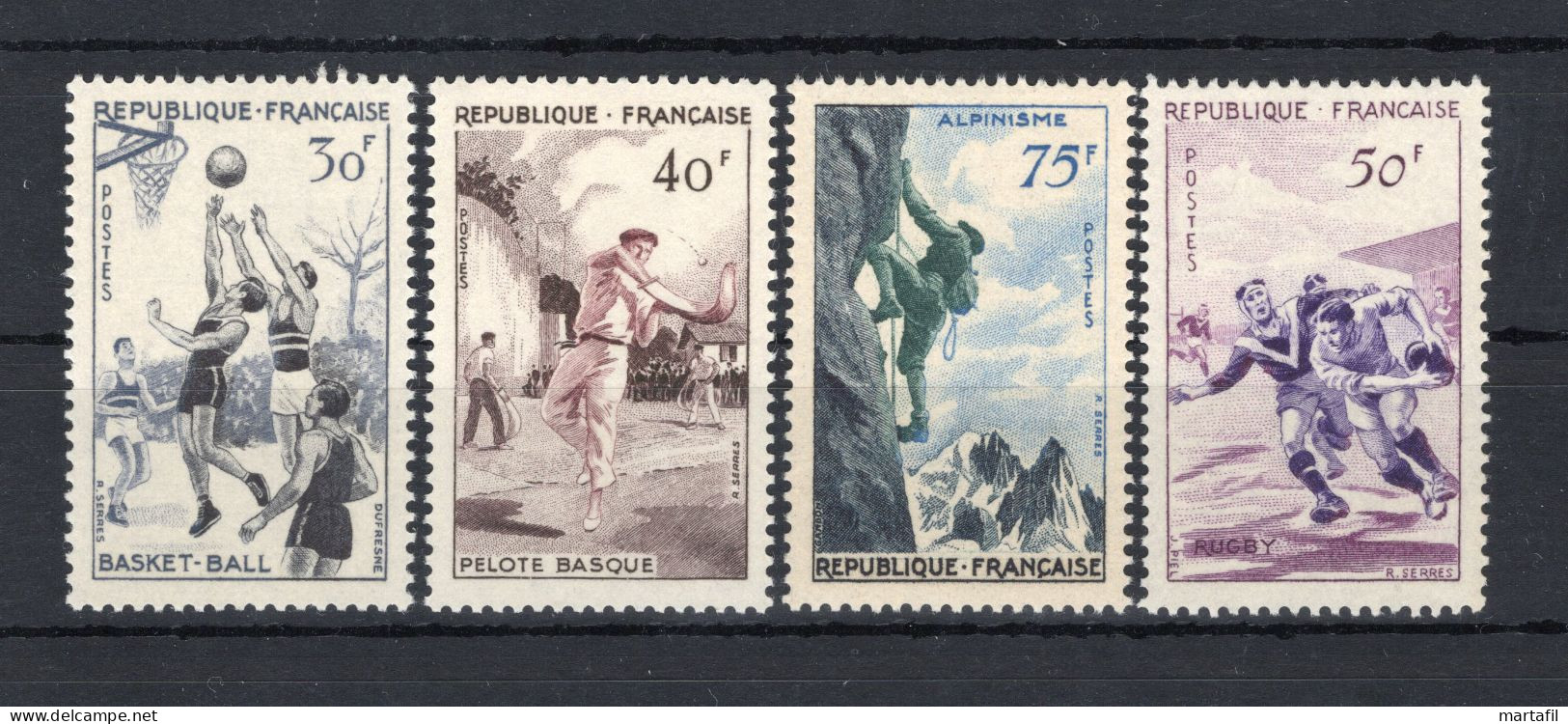 1956 FRANCIA France SET MNH ** 1072/1075 Sport, Soggetti Sportivi - Ongebruikt