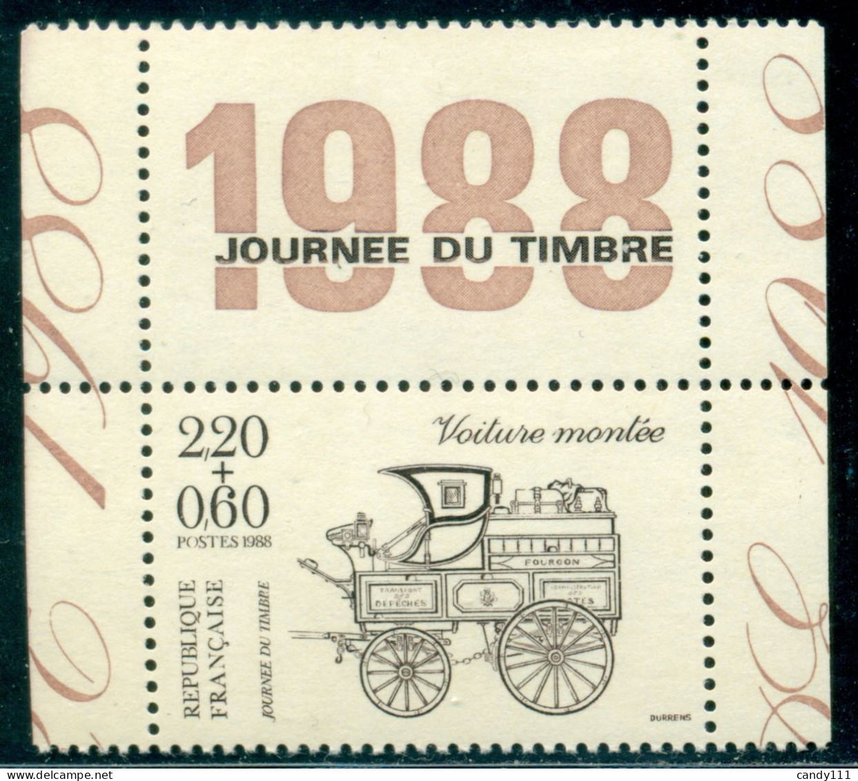 1988 Postal,post Coach,TOP TAB/1988,France,2662 Cb,MNH - Postkoetsen