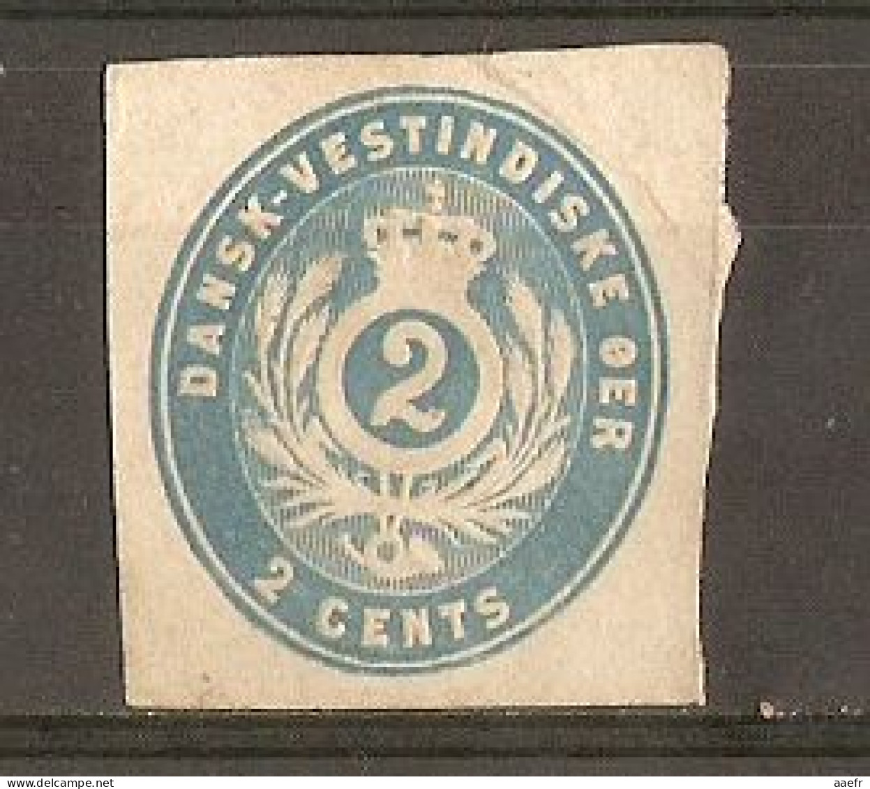Danemark 1878 - Danish West Indies - Dansk-Vestindiske OER - 2 Cents Light Blue - Postal Stationery Cut - Fragment EP - Dänische Antillen (Westindien)