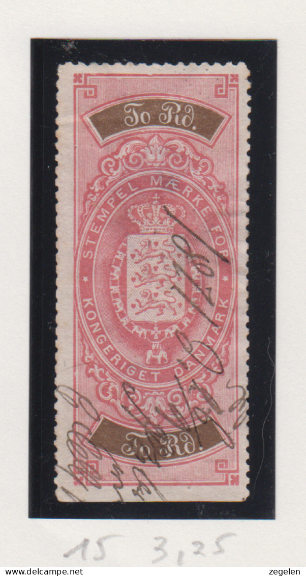 Denemarken Fiskale Zegel Cat. J.Barefoot Stempelmaerke 15 Onder Ongetand - Revenue Stamps