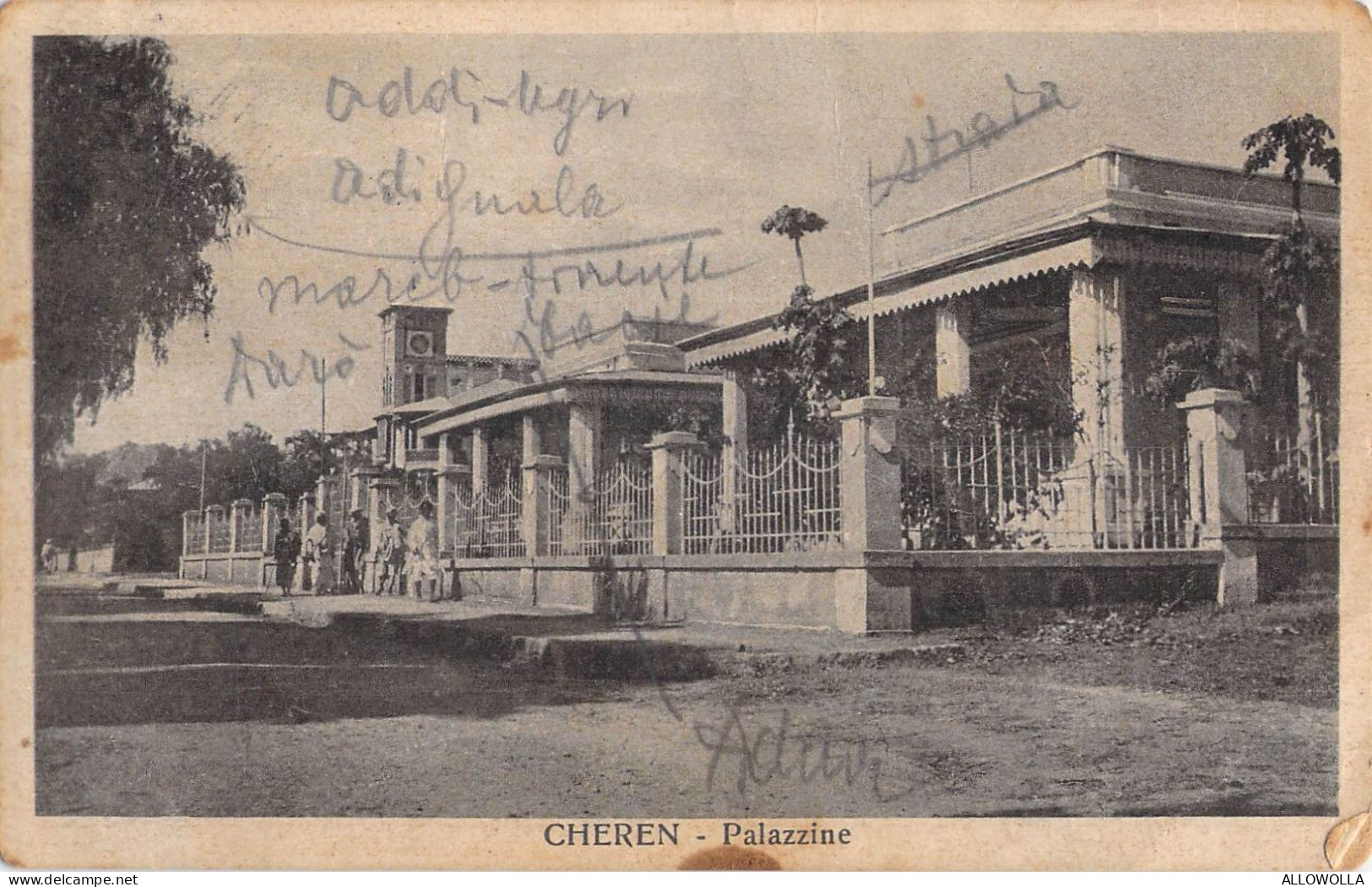 26204" CHEREN-PALAZZINE " ANIMATA-VERA FOTO-CART.SPED1935 - Erythrée