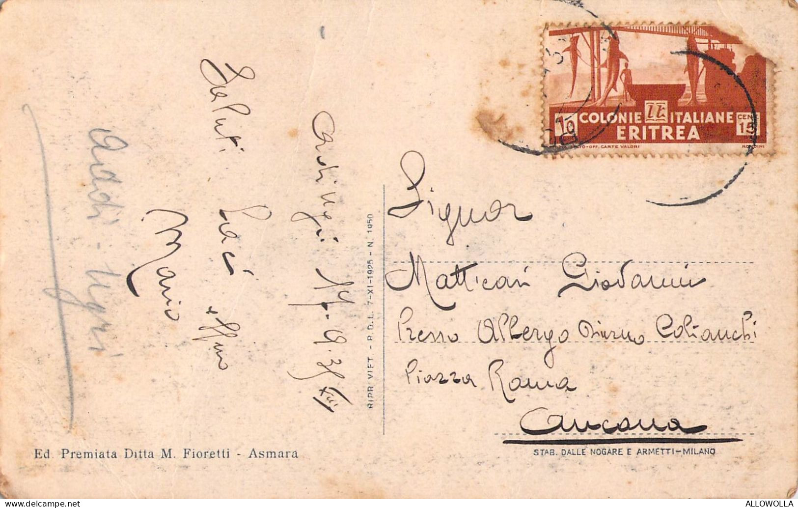 26204" CHEREN-PALAZZINE " ANIMATA-VERA FOTO-CART.SPED1935 - Eritrea