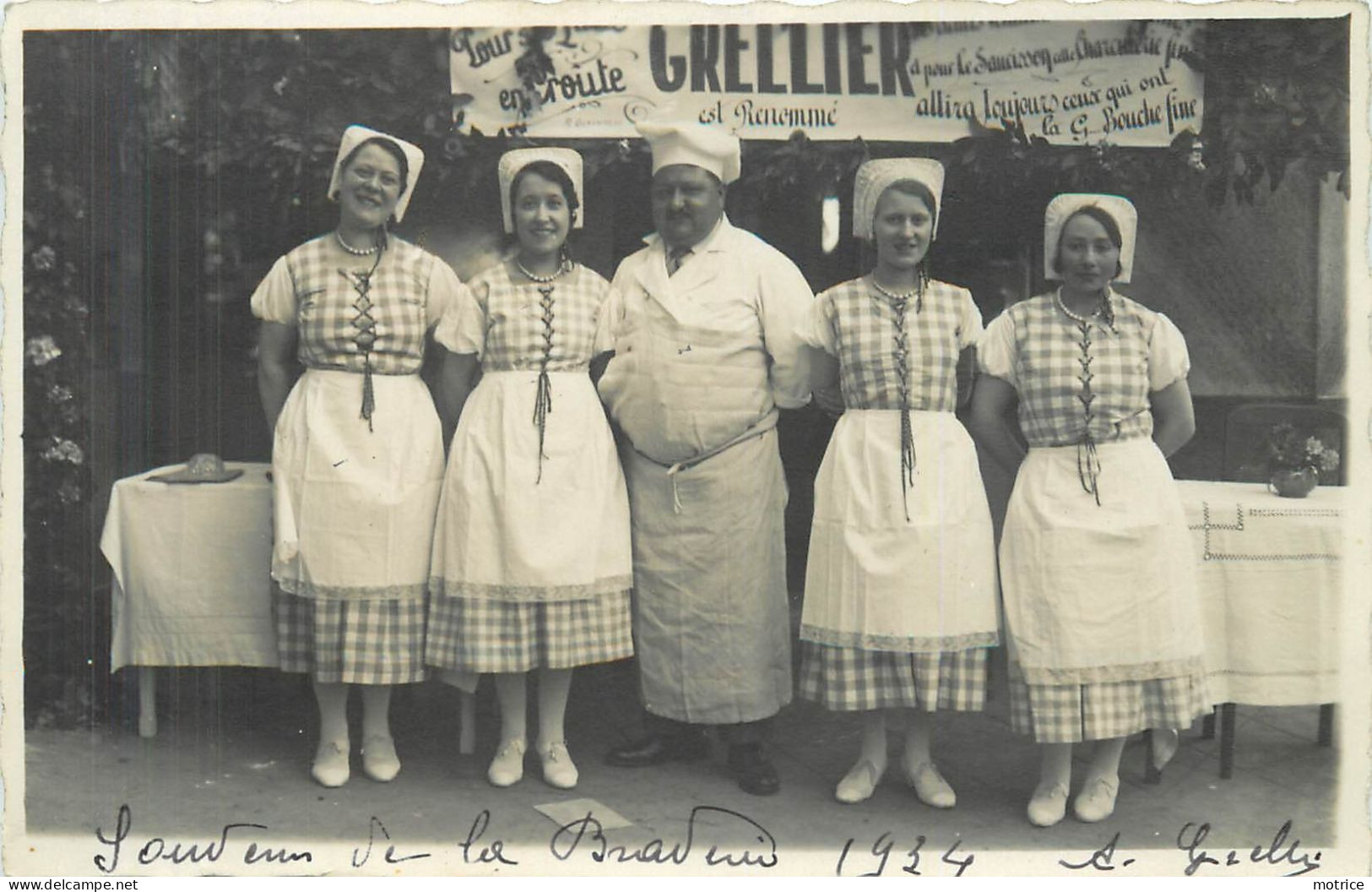 LES PAVILLONS SOUS BOIS - André Grellier Charcutier, 21 Avenue De Chanzy, Braderie 1934,carte Photo. - Les Pavillons Sous Bois