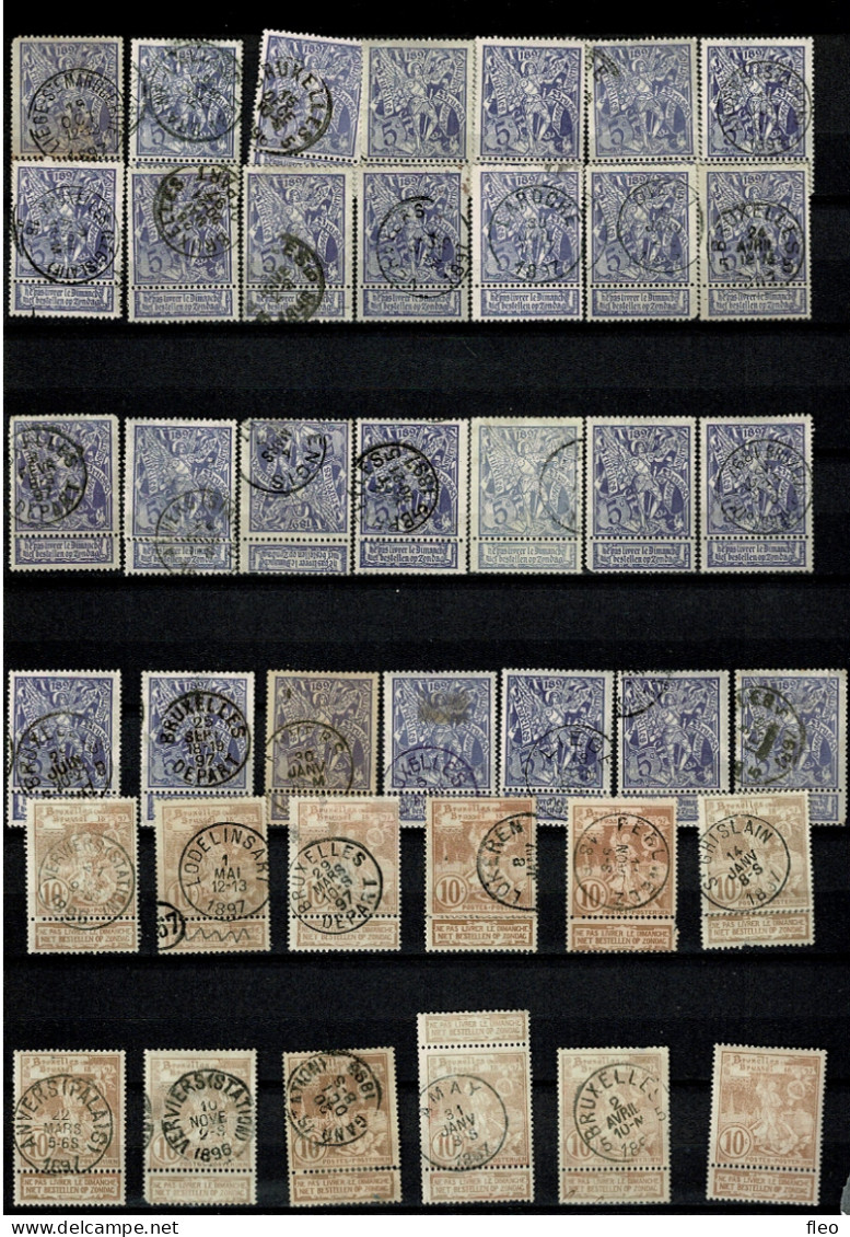 1896 Lot 34 Timbres ° & * De Nrs 71 72 73 Avec Vignettes (91 Timbres)  : L'exposition Internationale De Bruxelles - 1894-1896 Esposizioni