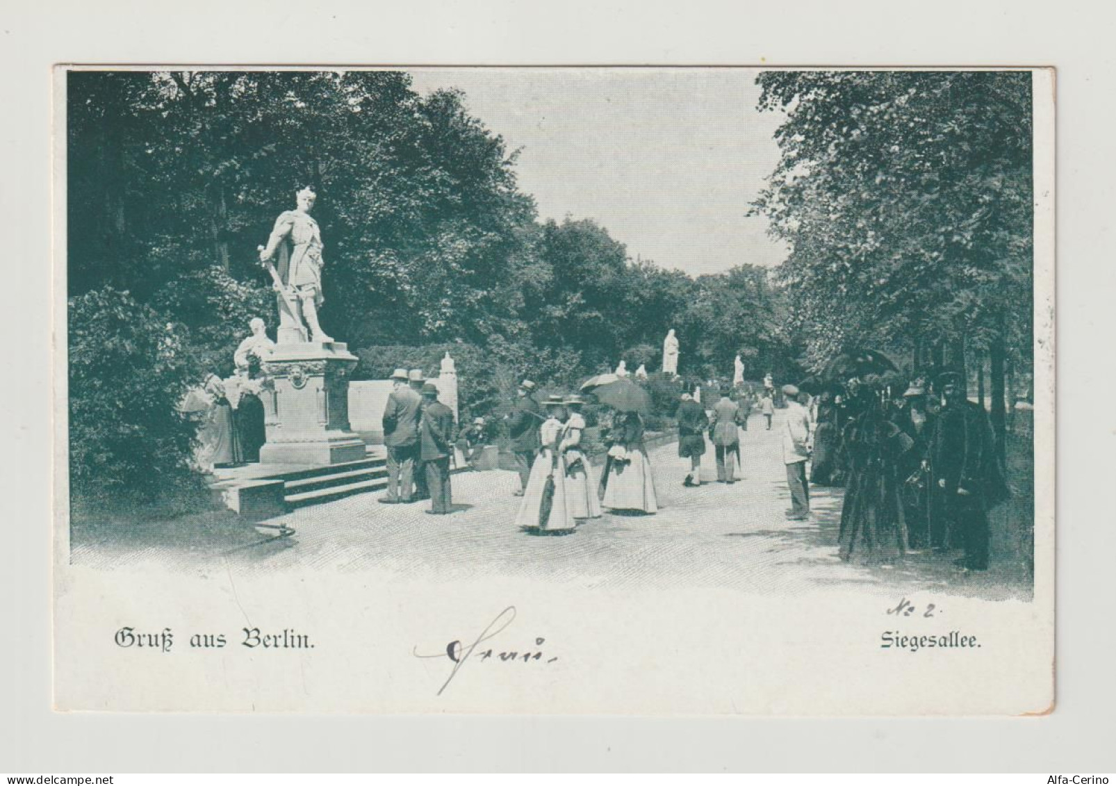 BERLIN:  GRUSS  AUS ... -  SIEGESALLEE  -  NACH  OSTERREICH  -  KLEINFORMAT - Porte De Brandebourg