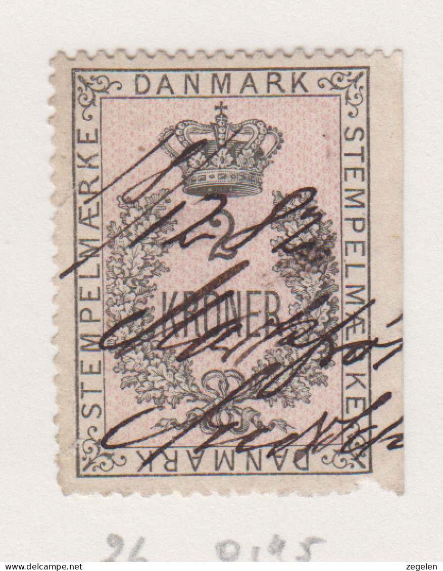 Denemarken Fiskale Zegel Cat. J.Barefoot Stempelmaerke 26 - Fiscaux