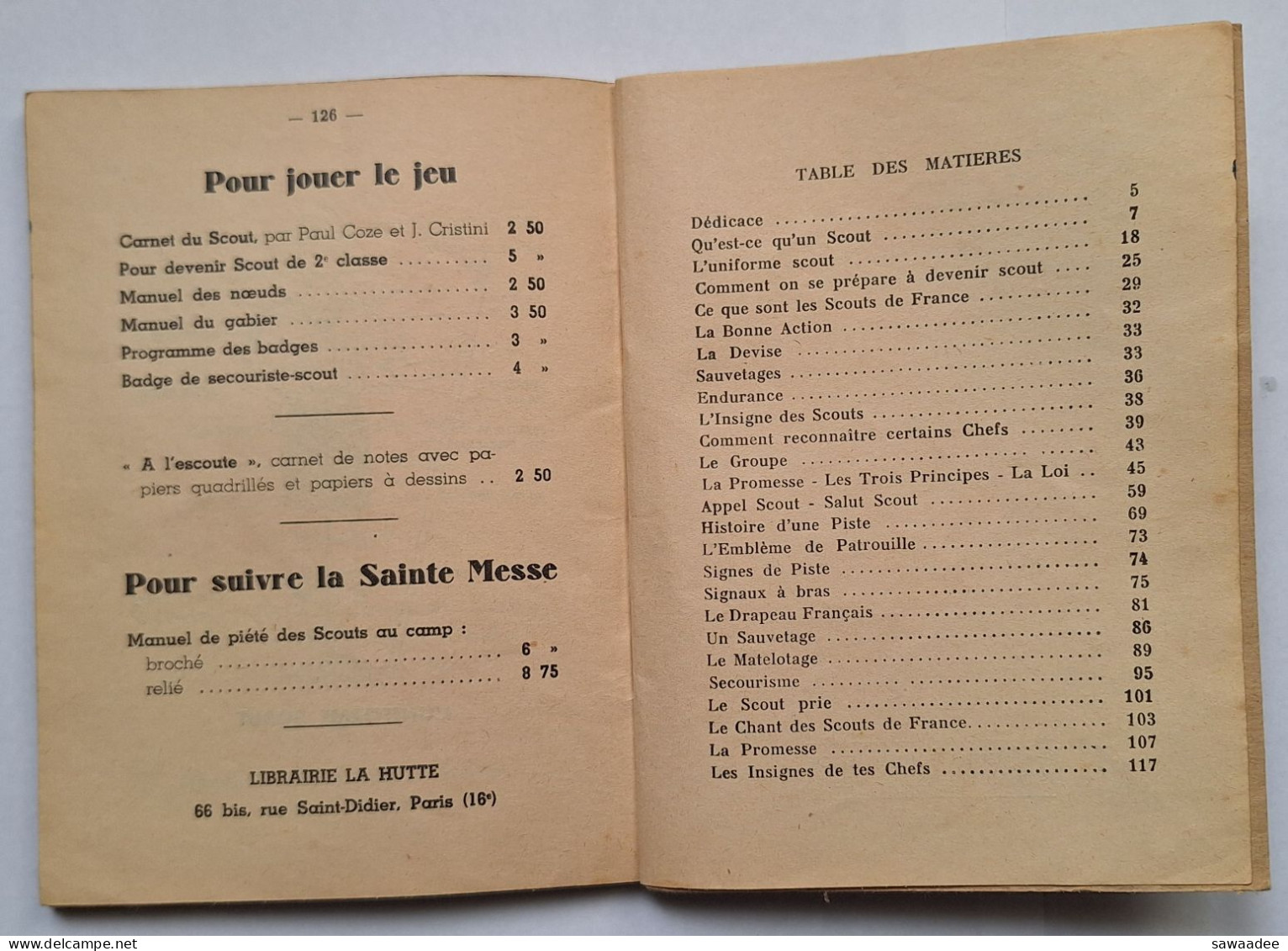 SCOUTISME - FRANCE - LIVRET - 1937 - POUR ENTRER DANS LE JEU - LA HUTTE - LES SCOUTS DE FRANCE - 128 PAGES - Scoutisme