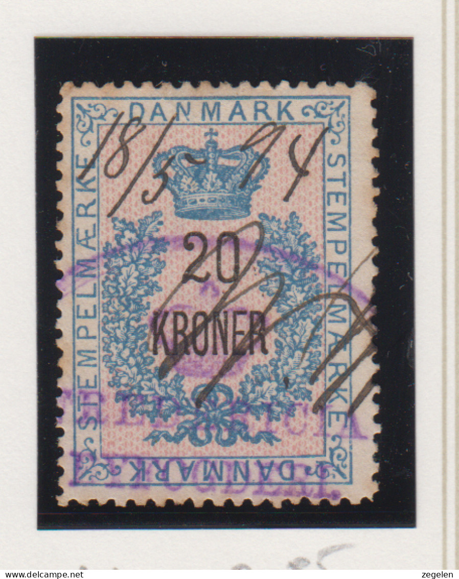 Denemarken Fiskale Zegel Cat. J.Barefoot Stempelmaerke 44 - Revenue Stamps