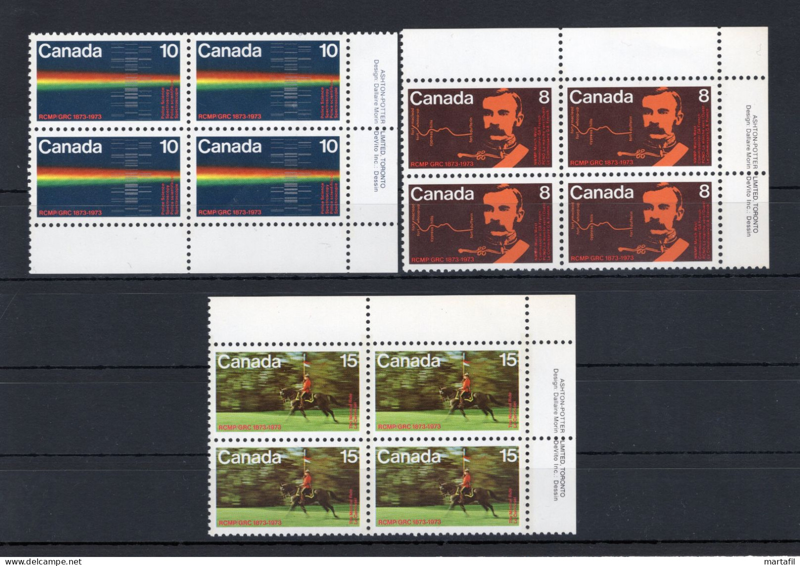 1973 CANADA SET MNH ** 495/497 Centenario Della Polizia A Cavallo - Nuevos